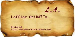 Leffler Arikán névjegykártya